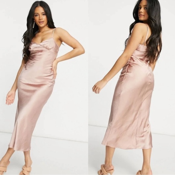 Mink Satin Maxi Dress - Picture 3 of 13